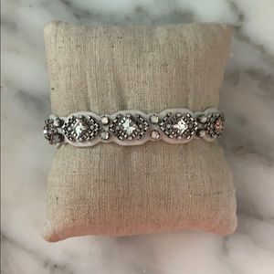 Stella & Dot white leather  chaira bracelet